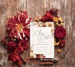 TEMPLETT save the date fall rust terracotta Boho save the date card template, Elegant Instant download save the date card, Rustic Cards Set Printable, Fine art Save Our Date5
