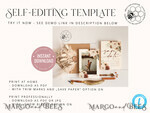 TEMPLETT save the date Boho Ivory save the date card Template, Instant Download Printable Invites Home Printing, Simple save the date card  with photo, WBoho106