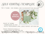 TEMPLETT save the date Sage Green save the date card template, Instant download Greenery save the date card, Modern Garden save the date cards Set Printable WSpr35