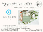 TEMPLETT save the date Sage Green save the date card template, Instant download Greenery save the date card, Modern Garden save the date cards Set Printable WSpr35