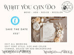 TEMPLETT save the date Boho save the date card template, Elegant Instant download save the date card, Rustic Cards Set Printable, Fine art Save Our Date4