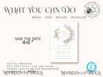 TEMPLETT save the date Boho save the date card template, Elegant Instant download save the date card, Rustic Cards Set Printable, Fine art Save Our Date, Ol26