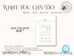 TEMPLETT save the date Boho save the date card template, Elegant Instant download save the date card, Rustic Cards Set Printable, Fine art Save Our Date,6