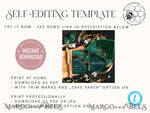 TEMPLETT save the date Sage Green save the date card template, Instant download Greenery Marble save the date card, Modern Garden save the date cards Set Printable, MrbG16