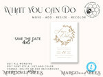 TEMPLETT save the date Boho save the date card template, Elegant Instant download save the date card, Rustic Cards Set Printable, Fine art Save Our Date, Ol16