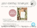 TEMPLETT save the date Boho save the date card template, Elegant Instant download save the date card, Rustic save the date cards Set Printable WGyp25