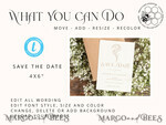 TEMPLETT save the date Boho save the date card template, Elegant Instant download save the date card, Rustic save the date cards Set Printable WGyp25