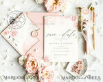 TEMPLETT save the date Romantic save the date card template, Instant download save the date card, Elegant save the date cards Set Printable WRom15