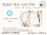 TEMPLETT save the date Romantic save the date card template, Instant download save the date card, Elegant save the date cards Set Printable WRom15