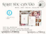 TEMPLETT  
 Datum merken Romantische Save-the-Date-Kartenvorlage, Sofort-Download Save-the-Date-Karte, minimalistische Save-the-Date-Karten Set Druckbar WMin14