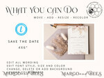 TEMPLETT save the date Pampas save the date card template, Instant download save the date card, Elegant Floral save the date cards Set Printable WPam55