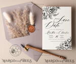 TEMPLETT save the date Boho save the date card template, Elegant Instant download save the date card, Rustic Cards Set Printable, Fine art Save Our Date6