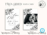 TEMPLETT save the date Boho save the date card template, Elegant Instant download save the date card, Rustic Cards Set Printable, Fine art Save Our Date6