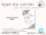 TEMPLETT save the date Boho save the date card template, Elegant Instant download save the date card, Rustic Cards Set Printable, Fine art Save Our Date6