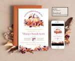 TEMPLETT baby shower Editable Fall Baby Shower Invitation Template Set Little  Pumpkin is on the way Diapper Raffle Books Instant Download Invites Gender Neutral10