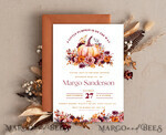 TEMPLETT baby shower Editable Fall Baby Shower Invitation Template Set Little  Pumpkin is on the way Diapper Raffle Books Instant Download Invites Gender Neutral10