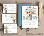 TEMPLETT baby shower Teddy Bear Baby Boy Shower Invitation Template Set We Can Bearly Wait Diaper Raffle Books, Instant Download Printable Invites Home Printing9