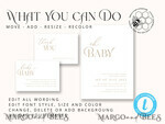 TEMPLETT baby shower Modern Baby Shower InvitationTemplate, Instant Download Printable Invites Home Printing, Simple Boho baby Boy shower Card Set8