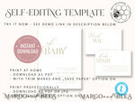 TEMPLETT baby shower Modern Baby Shower InvitationTemplate, Instant Download Printable Invites Home Printing, Simple Boho baby Boy shower Card Set8