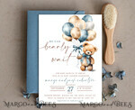 TEMPLETT baby shower  Arched Teddy Bear Baby Boy Shower Invitation Template Set We Can Bearly Wait Diaper Raffle Books, Instant Download Printable Invites Home Printing11