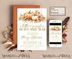TEMPLETT baby shower Editable Fall Baby Shower Invitation Template Set Little  Pumpkin is on the way Diapper Raffle Books Instant Download Invites Gender Neutral10