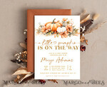 TEMPLETT baby shower Editable Fall Baby Shower Invitation Template Set Little  Pumpkin is on the way Diapper Raffle Books Instant Download Invites Gender Neutral10