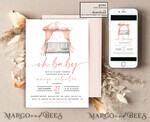 TEMPLETT baby shower Crib Baby Girl Shower Invitation Template Set Oh baby little pink crib Diapper Raffle Books Arch Instant Download Blush Pink editable invite10