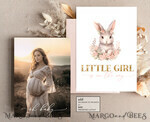 TEMPLETT baby shower Girl Rabbit Baby Shower Invitation Template Bunny is on the way Diapper Raffle Books balloon Instant Download Gold Blush editable Easter invite10