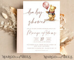 TEMPLETT baby shower Pink Winnie Pooh Girl Baby Shower Invitation Digital Template Set Hunny Fall, Oh baby Diaper Raffle Books Instant Download Printable Invite10