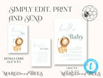 TEMPLETT baby shower Baby Shower Boy Invitation Template download, Lion suite Baby Shower Boy Invitations Set, Printable Invites Home Printing Boho Cards7