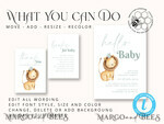 TEMPLETT baby shower Baby Shower Boy Invitation Template download, Lion suite Baby Shower Boy Invitations Set, Printable Invites Home Printing Boho Cards7