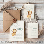 TEMPLETT baby shower Baby Shower Boy Invitation Template download, Lion suite Baby Shower Boy Invitations Set, Printable Invites Home Printing Boho Cards7