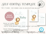 TEMPLETT baby shower Baby Shower Boy Invitation Template download, Lion suite Baby Shower Boy Invitations Set, Printable Invites Home Printing Boho Cards7