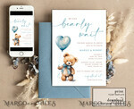 TEMPLETT baby shower Teddy Bear Baby Boy Shower Invitation Template Set We Can Bearly Wait Diaper Raffle Books, Instant Download Printable Invites Home Printing10