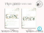 TEMPLETT baby shower Floral Baby Girl Shower InvitationTemplate, Instant Download Printable Invites Home Printing, Simple modern baby shower  Card Set10