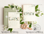 TEMPLETT baby shower Floral Baby Girl Shower InvitationTemplate, Instant Download Printable Invites Home Printing, Simple modern baby shower  Card Set10