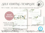 TEMPLETT baby shower Floral Baby Girl Shower InvitationTemplate, Instant Download Printable Invites Home Printing, Simple modern baby shower  Card Set10