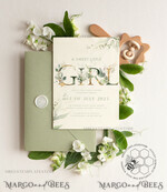 TEMPLETT baby shower Floral Baby Girl Shower InvitationTemplate, Instant Download Printable Invites Home Printing, Simple modern baby shower  Card Set10