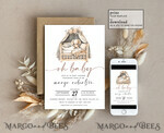 TEMPLETT baby shower Bunny Gender Neutral Baby Shower Invitation Template, Floral Crib Instant Download Printable Invites Home Printing, Simple modern Card Set10