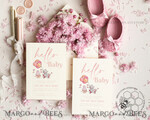 TEMPLETT baby shower Modern Baby Shower Invitation Template, Baby Shower Girl Invitations Set, Instant Download Printable Invites Home Printing Simple Boho Cards7