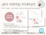 TEMPLETT baby shower Modern Baby Shower Invitation Template, Baby Shower Girl Invitations Set, Instant Download Printable Invites Home Printing Simple Boho Cards7