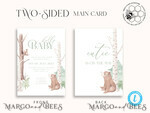 TEMPLETT baby shower Modern Baby Shower Invitation Template, Instant Download Printable Invites Home Printing, Simple Boho baby Boy and Girl shower  Card Set8