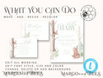 TEMPLETT baby shower Modern Baby Shower Invitation Template, Instant Download Printable Invites Home Printing, Simple Boho baby Boy and Girl shower  Card Set8