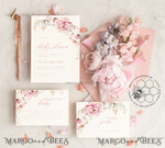 TEMPLETT baby shower Baby Shower Invitation Template download Floral suite, Baby Shower Girl Invitations Set Printable Invites Home Printing Simple Boho Cards baby shower invitation girl elephant8