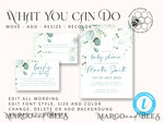 TEMPLETT baby shower Blue Baby Boy Shower Invitation Template download, Simple Baby Shower Boy Invitations Set,  Printable Invites Set Home Printing Boho Cards8