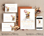 TEMPLETT baby shower Winnie Pooh Baby Shower Invitation Digital Template Set Hunny Fall, Gender Neutral Diaper Raffle Books Instant Download Printable Invite10