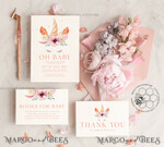 TEMPLETT baby shower Beautiful Baby Shower InvitationTemplate, Instant Download Printable Invites Home Printing, Simple Boho baby Boy and girl shower  Card Set7