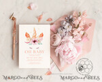 TEMPLETT baby shower Beautiful Baby Shower InvitationTemplate, Instant Download Printable Invites Home Printing, Simple Boho baby Boy and girl shower  Card Set7