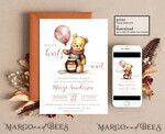 TEMPLETT baby shower Winnie Pooh Baby Shower Invitation Digital Template Set Hunny Fall, Gender Neutral Diaper Raffle Books Instant Download Printable Invite10