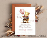TEMPLETT baby shower Winnie Pooh Baby Shower Invitation Digital Template Set Hunny Fall, Gender Neutral Diaper Raffle Books Instant Download Printable Invite10